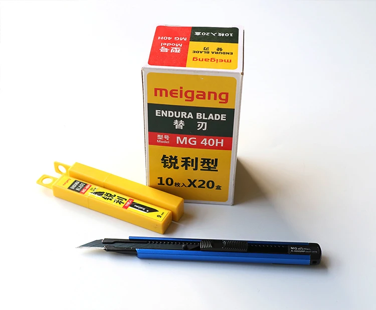 Aluminum Alloy Utility Knife Lockable 30 Degree Black 9MM Snap Off Blade Box Cutter Razor Knife