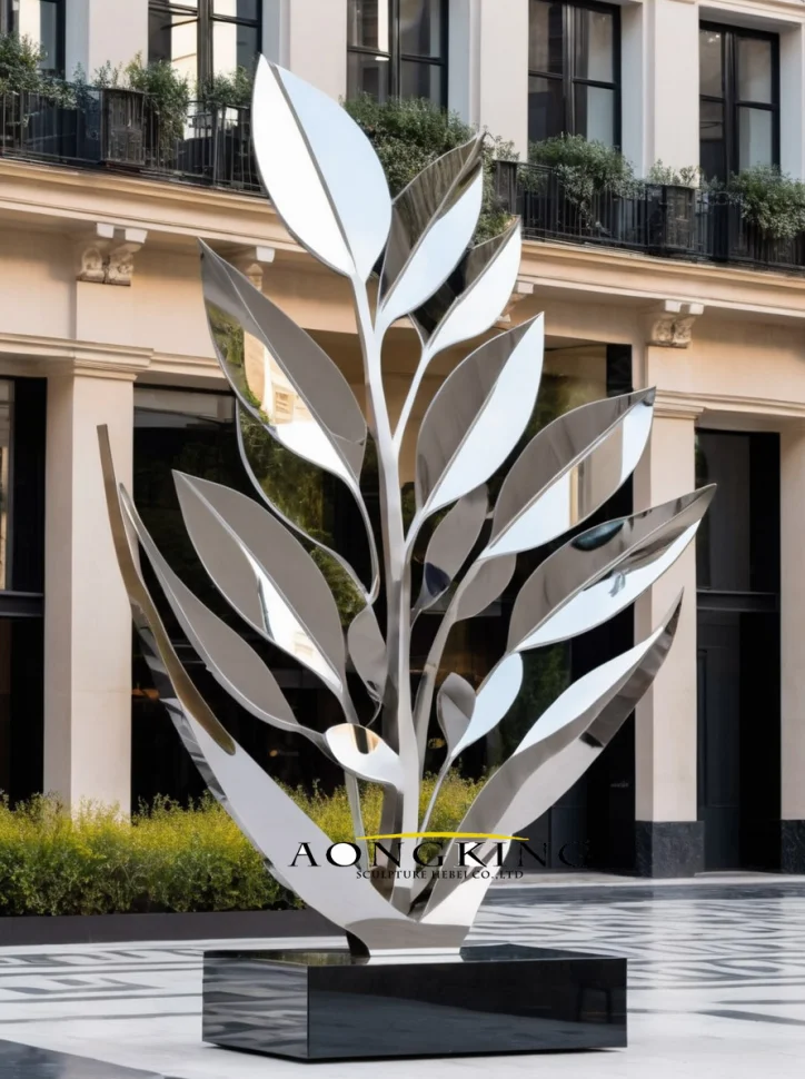 new product Outdoor Garden Rose Stainless Steel Sculpture Large Garden Sculpture
