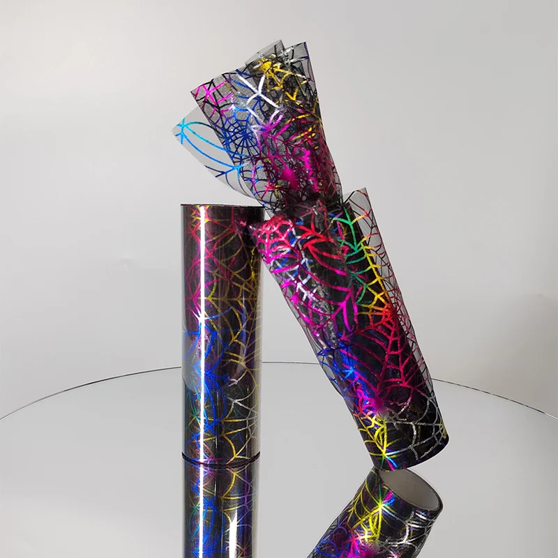 100% Polyester Sheer Tulle Fabric Spider Net Printed Mesh Halloween Decoration Garment