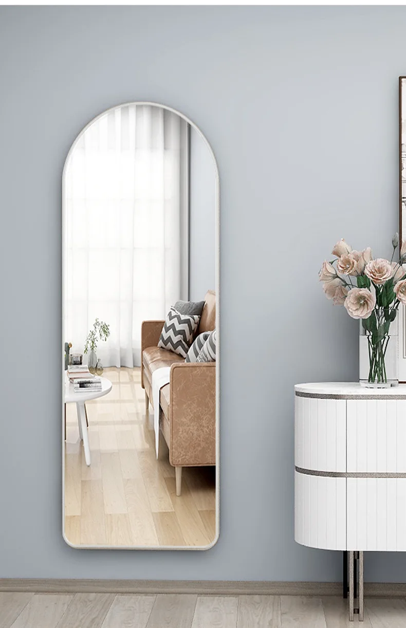 European Art Arched Wall hanging Full Length Mirror large standing floor Fitting Mirror
