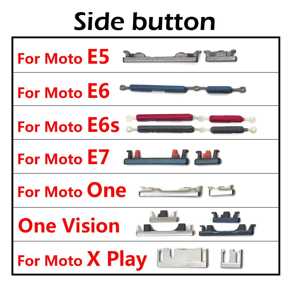 
Mobile Phone Power Volume Side Button Key For Moto E6S/E6/E5 E72020 / One Vision Fustion Plus /X Play Phone Accessories 