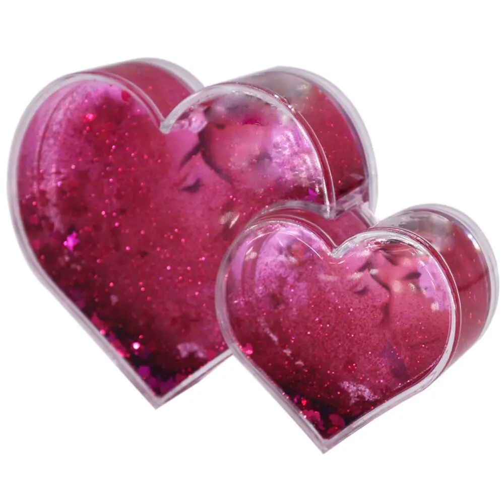 Hot Sales Wedding Decor Love Heart Shape Liquid Floating Glitter Plastic Picture Photo Frame