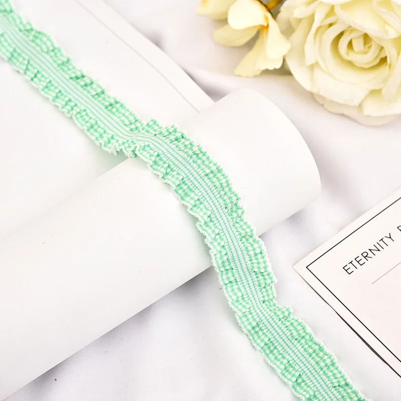 2.5cm Width Woven Belt Black And White Polyester Elastic Ribbon For Bags Jacquard Tape With Checked Webbing