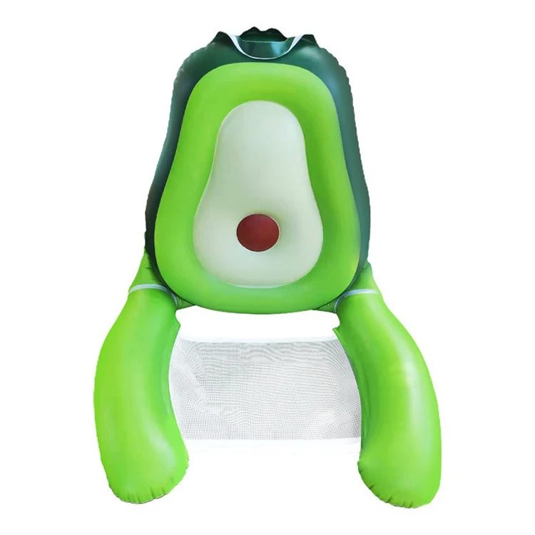 Factory Hot Selling Beach Toy Thickness 0.25mm Water Park Adult Toys New Inflatable Avocado Pool Float with Ball