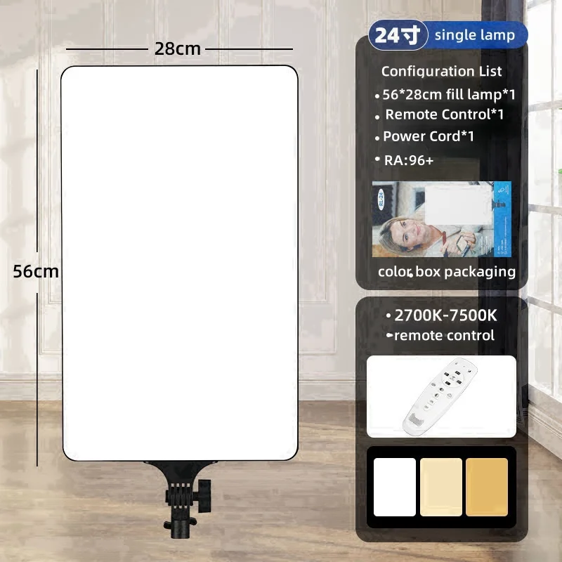 24 inch  LED Video Light With Professional Remote Control Dimmable Panel Lighting Photo Studio Live Photography fill La6/19/