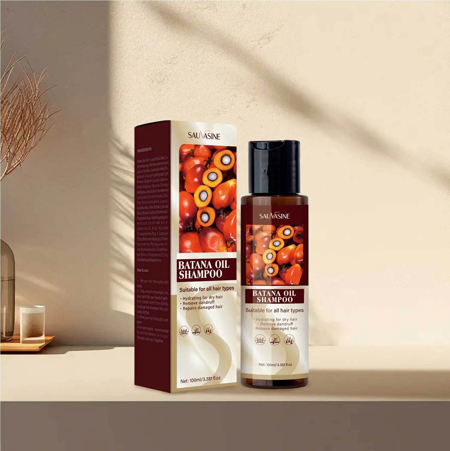 Wholesale Price Smooth and glossy nourishing moisturizing soft repair Hair Shampoo 100ml Batana shampoo