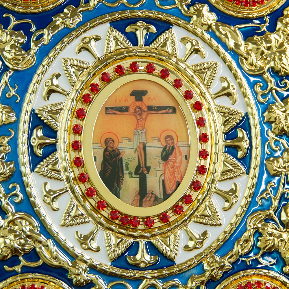 HT Church Product Supplier Gold Plated Orthodox Religious Character Icons Gold Plated Gospel Cover Bishop Holy Bible Book Cover