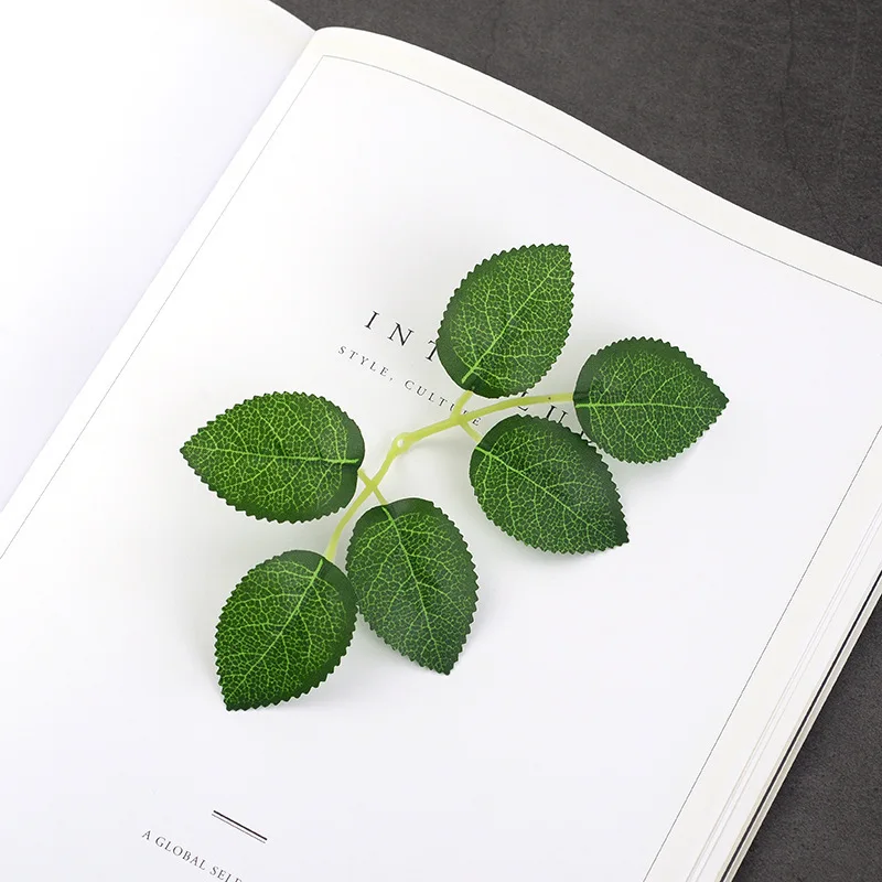 Artificial Rose Leaves Silk Greenery Plant Leaf for Wedding Bouquets Centerpieces Birthday Party Decorations Rose Vine