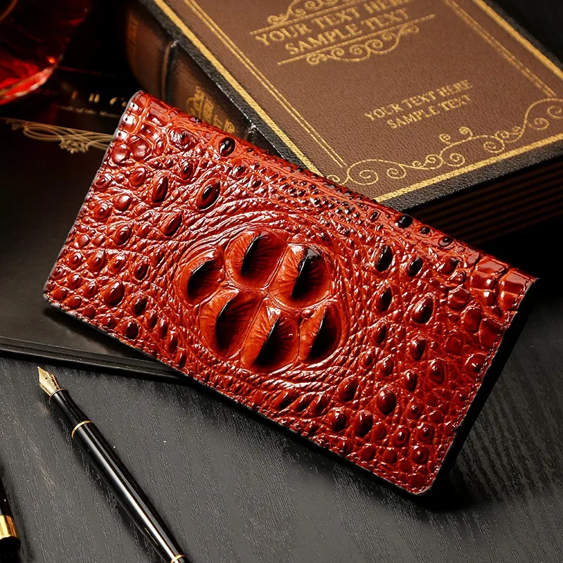 Роскошный брендовый модный Индивидуальный Женский кошелек для карт из искусственной кожи с длинным тиснением под крокодиловую кожу кошелек для женщин