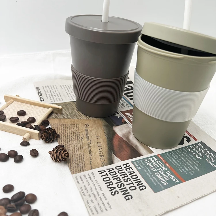 Custom Pattern Eco-Friendly Bpa Free Rpet Biodegradable Coffee Cup With Straw