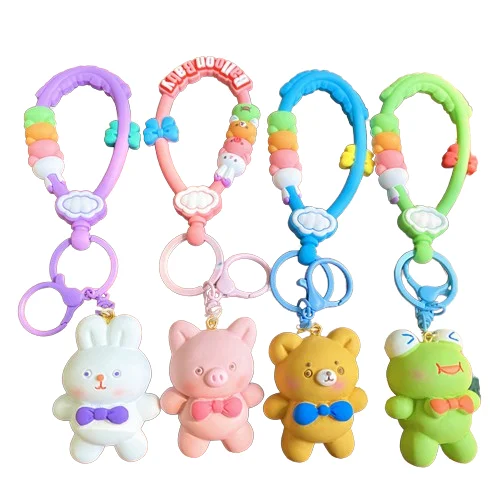 Милые животные милый орнамент креативный мультяшный автомобиль брелок для ключей девушка сердце школьная сумка кулон пара маленький подарок оптом