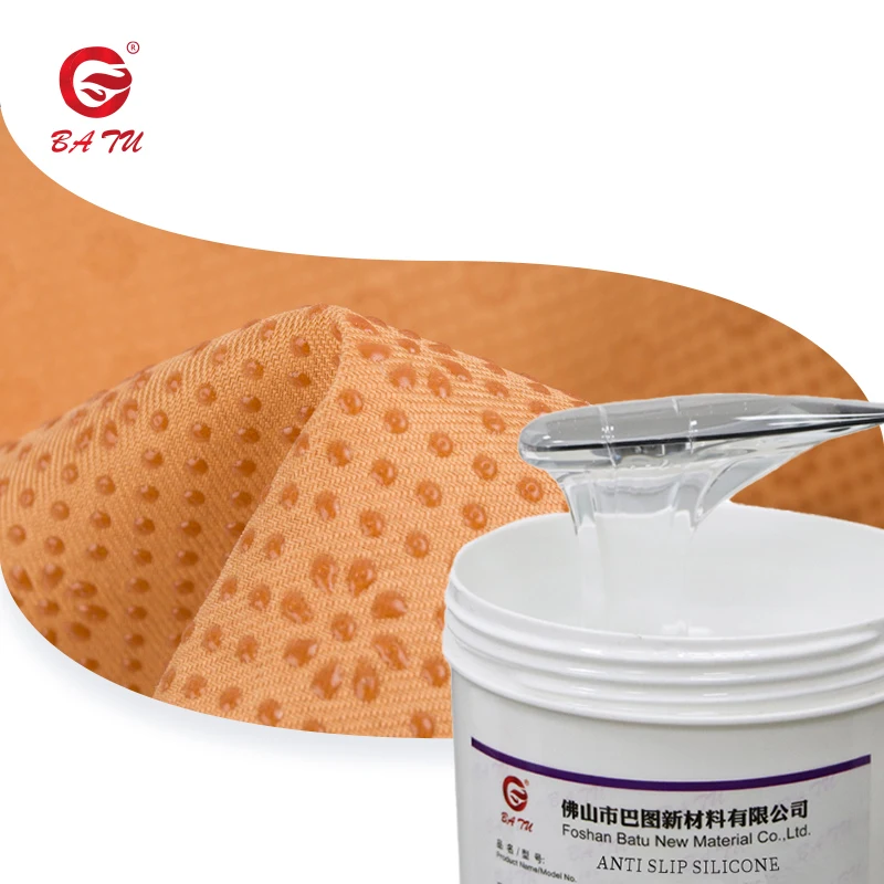 Chinese Factory Clear Liquid Silicone Non-Slip Fabric Anti-Slip Coated Dots Screen Printed Knitted Non-Slip Mat