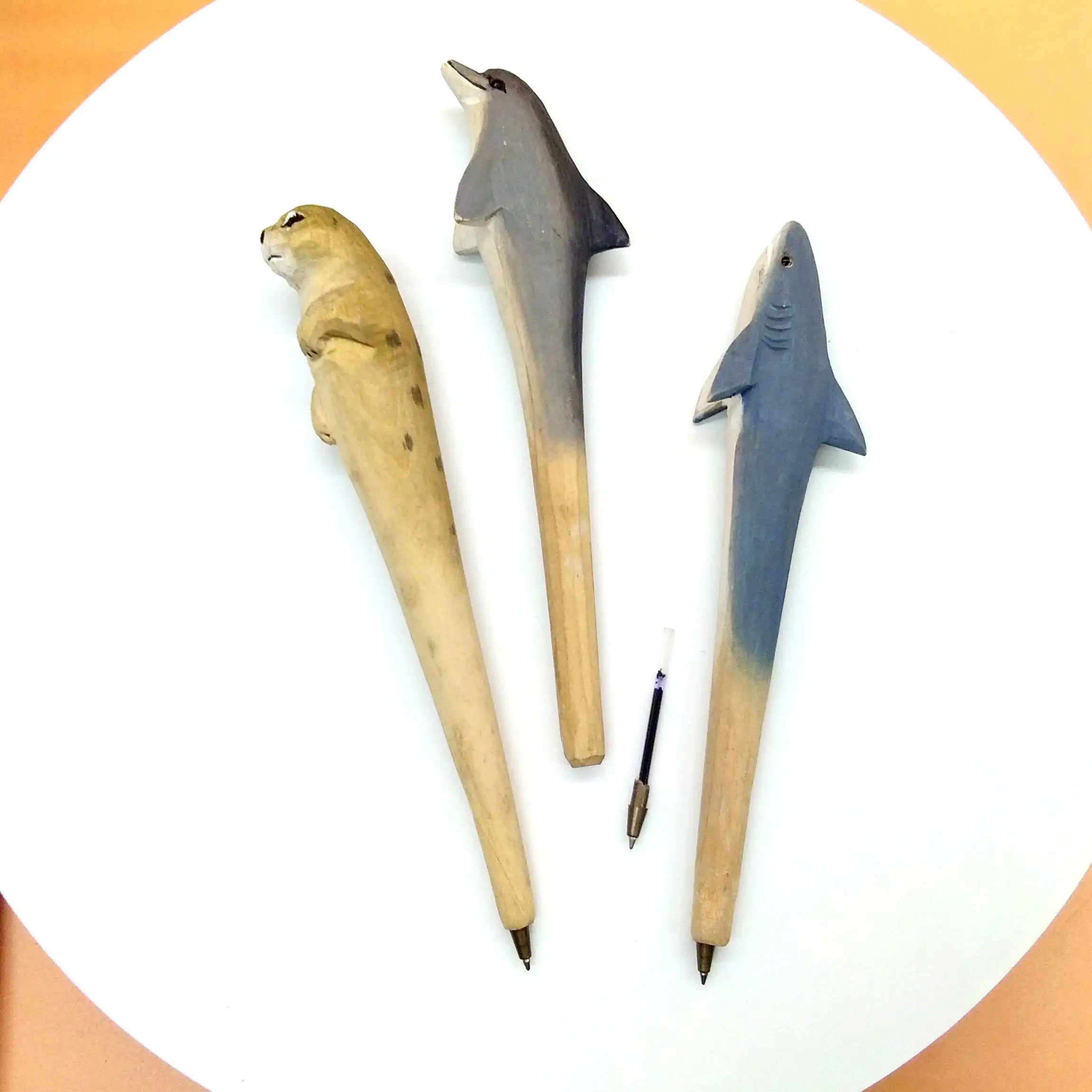 Cute Handmade Classic Hot Wood Animal Pen Ballpoint Pens Animal Style Wood Animal Pen