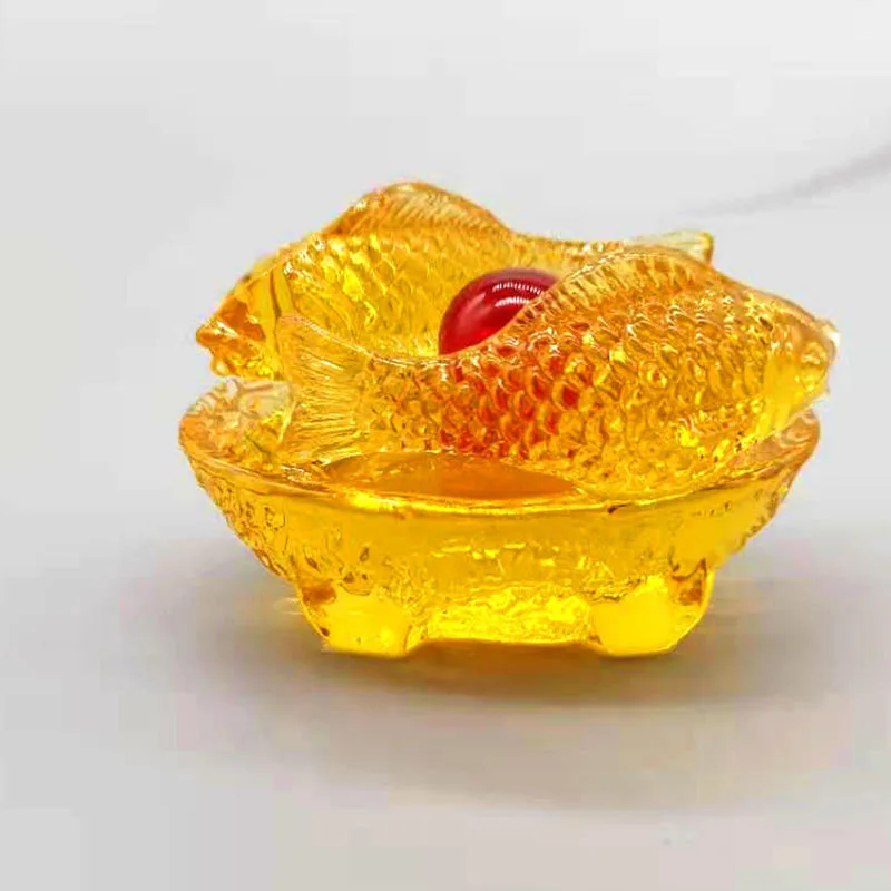 Factory direct sales of new crystal fish ornaments souvenir glass crafts living room opening housewarming home decorations
