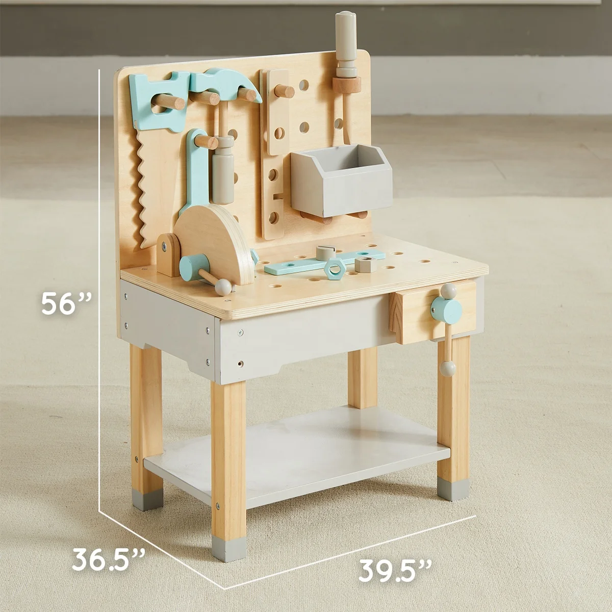 Asweets 2023 new arrive Play Pretend Toys Tool Bench Workshop Workbench Wooden Construction Bench Toy