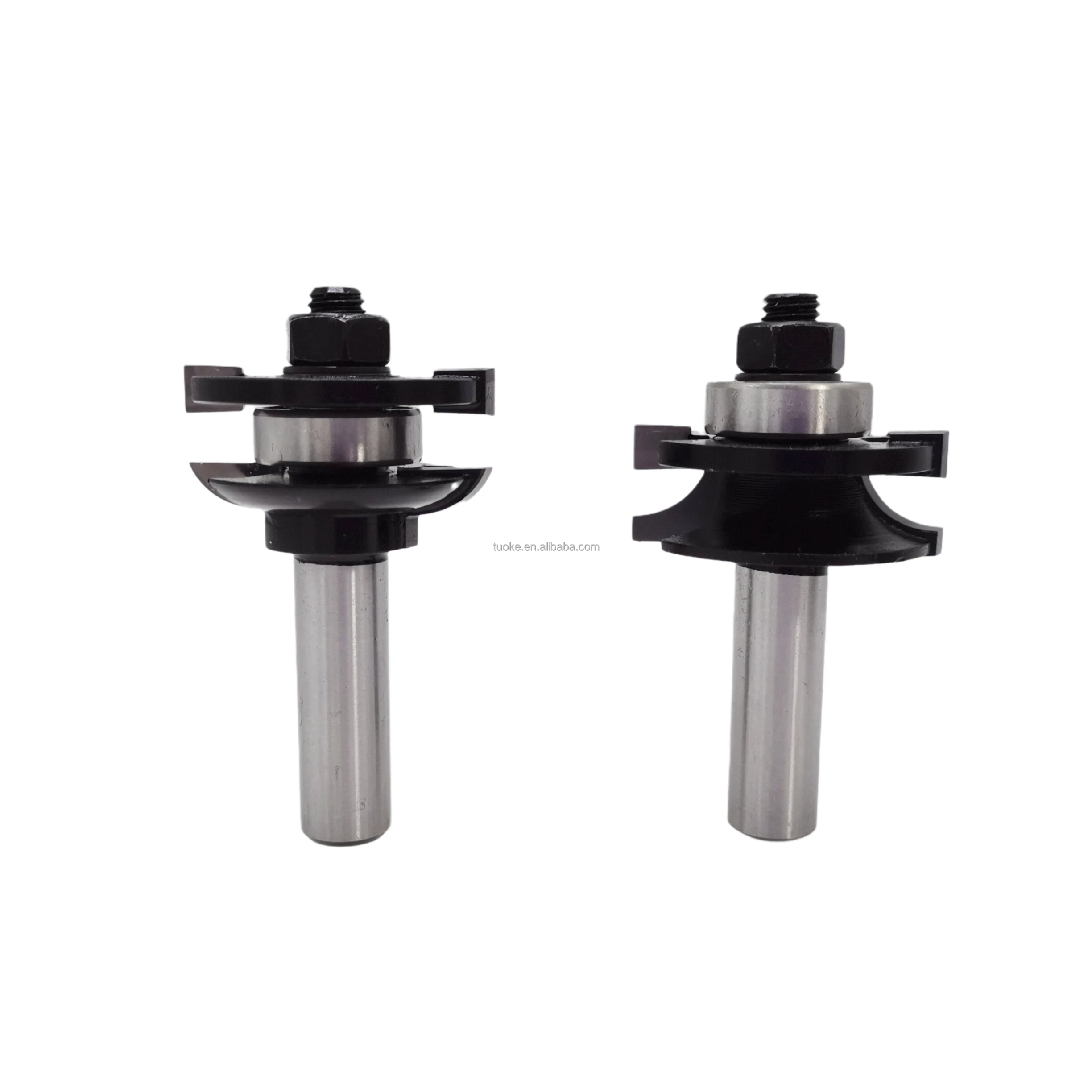 TUOKE  woodworking tools router bits shank 12mm cemented carbide for cutter wood rail and stile bits set roundover