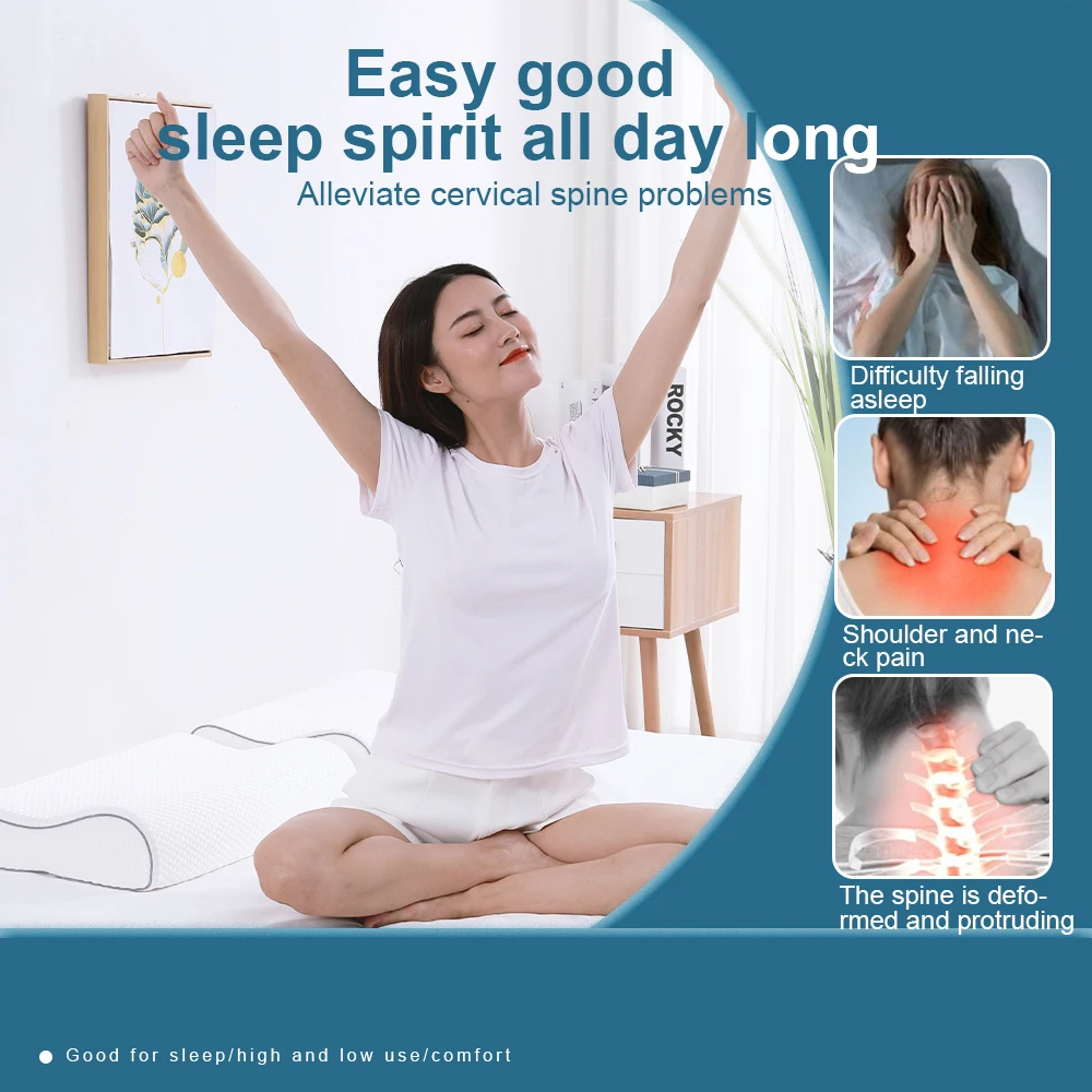 Adjustable No Smell Sleep Neck Pillows Anti Snore Cervical Orthopedic Wave Shaped Side Sleeping Head Pillow