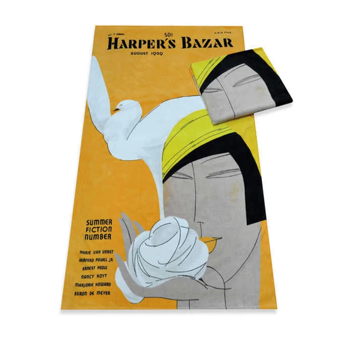 100% cotton velour rectangle Custom printed beach towel