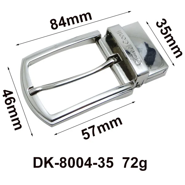 New 35mm Reversible Casual Belt Alloy Pin Buckles Perforated Design Belt Head Western Style Trouser Webbing Logo Made Zinc