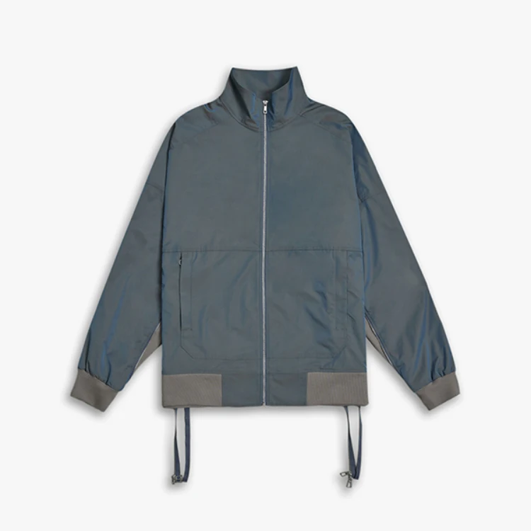 wholesale men unisex designers sweatsuit jogger tracksuit custom logo windbreaker nylon pants reflective two pieces set