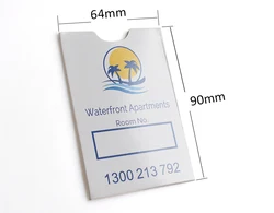 Zuoluo quality hotel key card with custom design hot sale white pvc card Custom key card sleeve