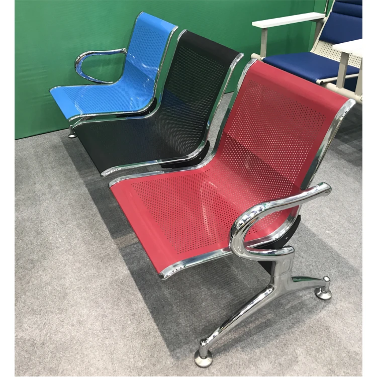 Airport waiting metal chair used hospital waiting room public waiting three seats chair