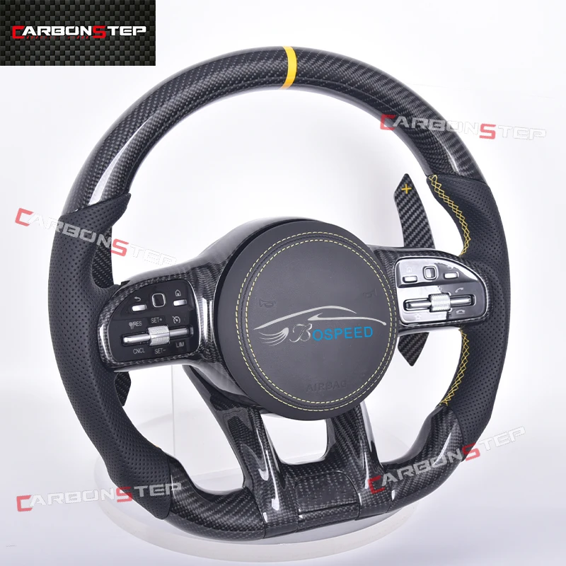 For Mercedes Benz W205 AMG GLE W447 W210 W208 W215 W203 S Class SL R230 GL350 GLC SLK E200 W164 Carbon Fiber Steering Wheel