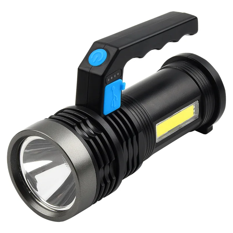 Outdoor Long Lasting Strong Light Led Hand Lamp Rechargeable Portable Searchlight Flashlight With Charged Display