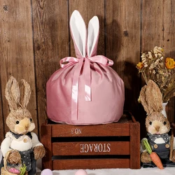 Wholesale Luxury Easter Kids Party Gifts Bag Sublimation Big Bunny Ear Bag Soft Velvet Easter Bunny Bag