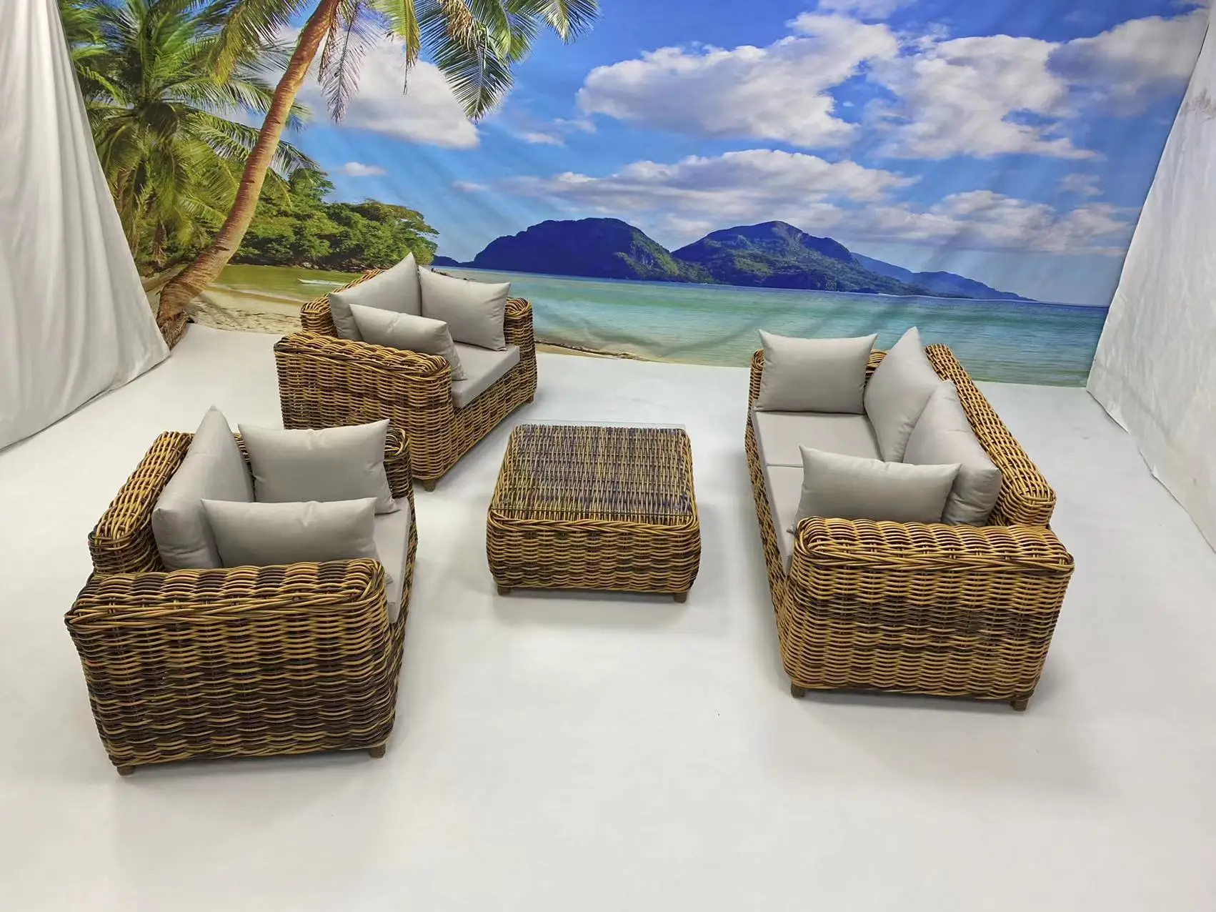 China Garden Terrace Furniture Patio Outdoor Wicker Rattan Sofa Set