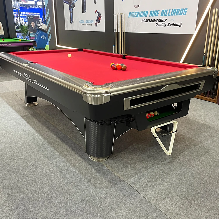 American billiards pool table billiard 9ft billiard with slate cushion and leather pocket for american nine-ball sports