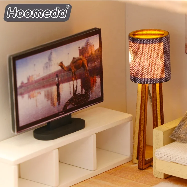 Handwork Handicrafts Diy Wooden Doll Room Miniature Dollhouse Kit With Dust Cover