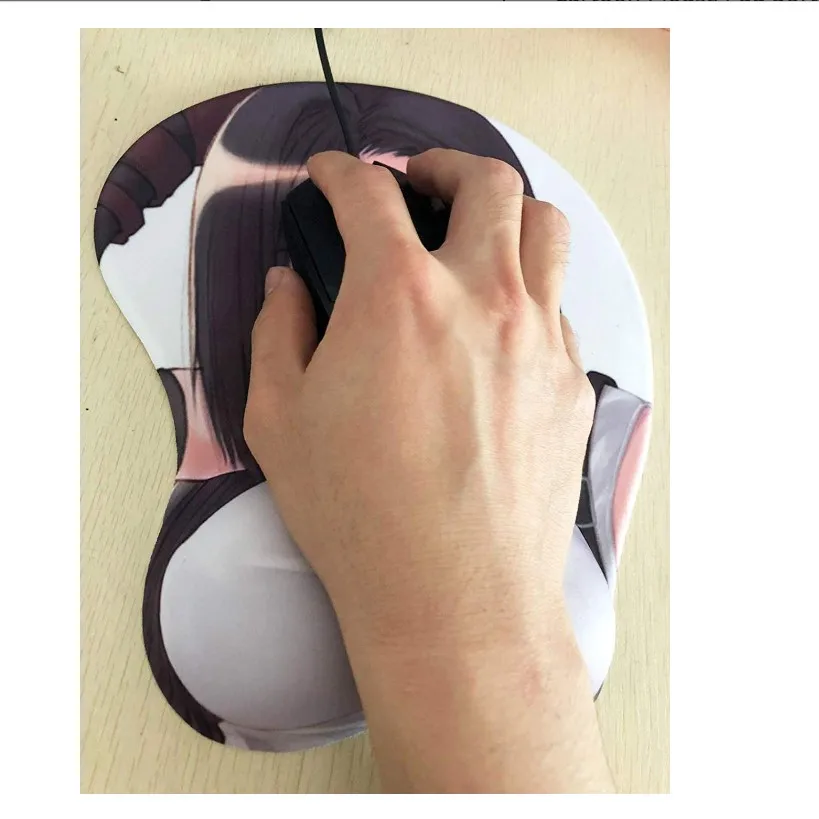 Sexy 3D Breast Beauty Anime Ass Silicon Cartoon Boobs Wrist Gaming Mouse Pad Mat