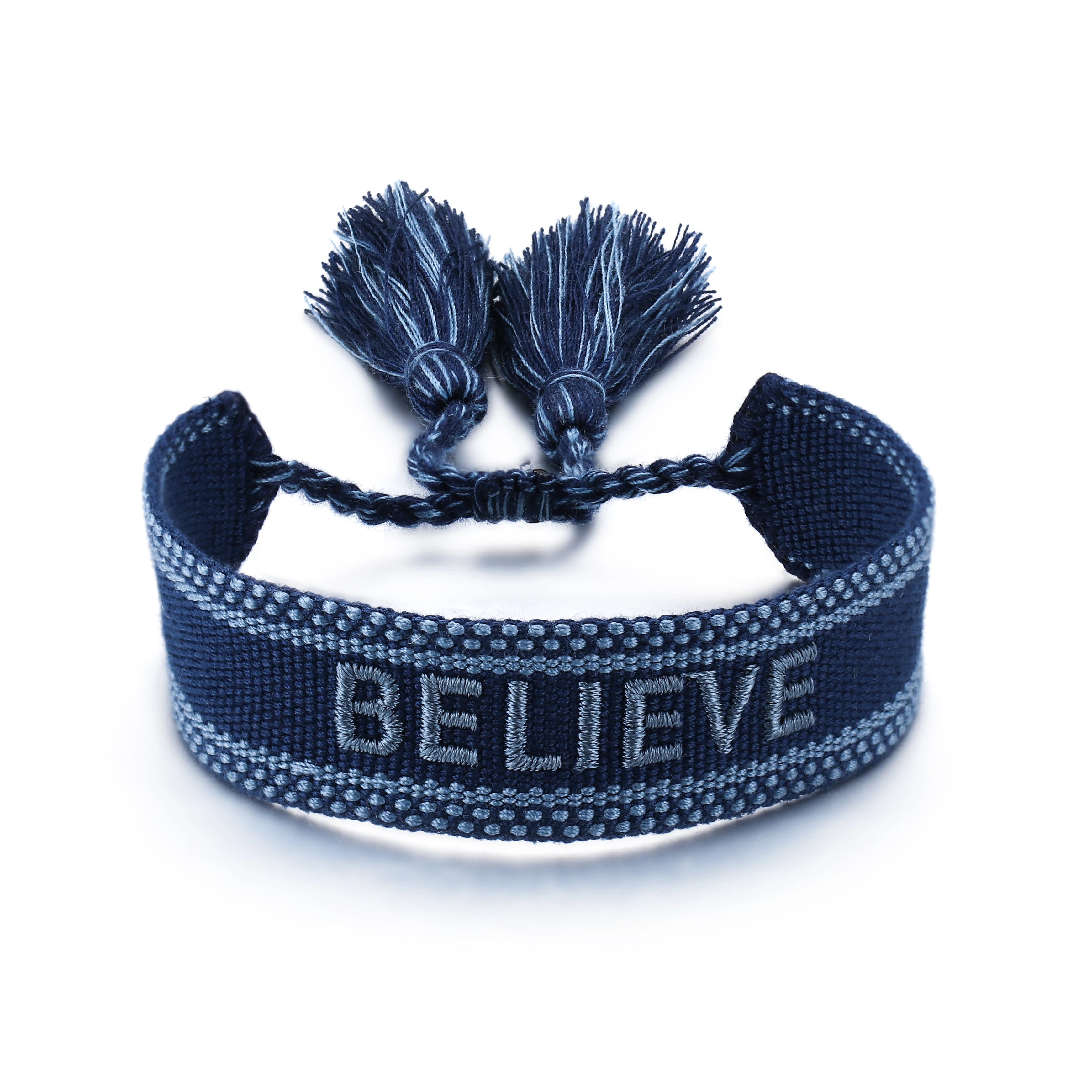 
Adjustable Women Handmade Knitted Cotton Fabric Thread Polyester Custom Hand Braided Woven Friendship Bracelet 