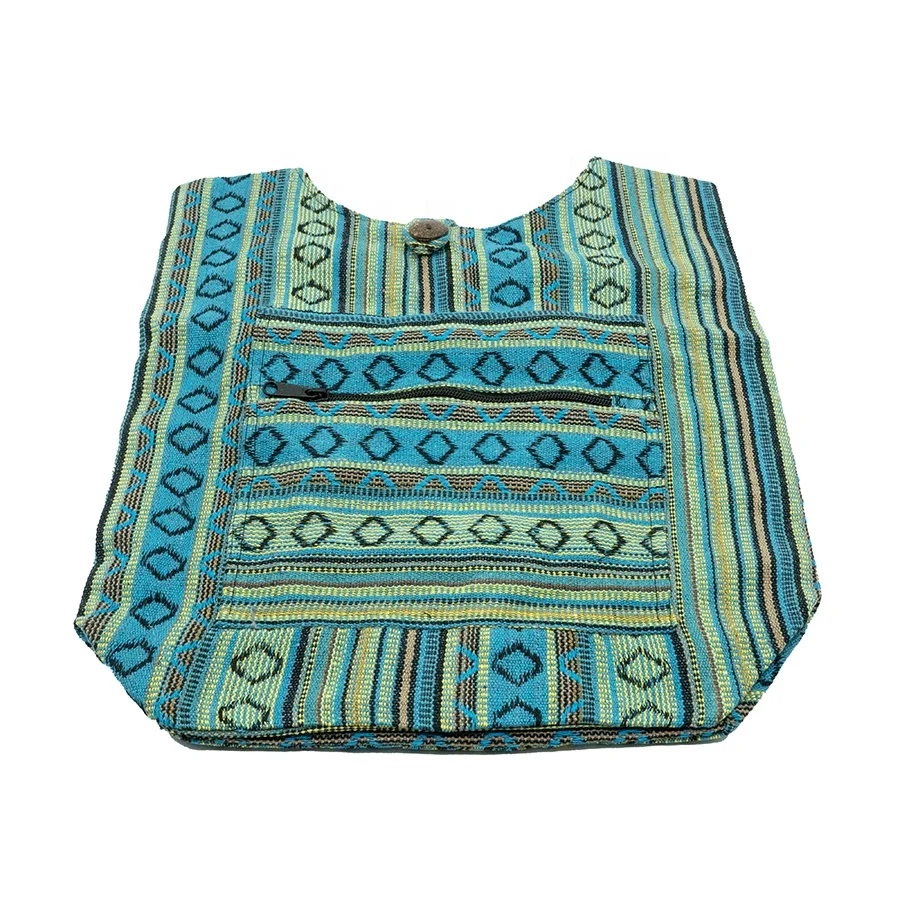 Boho bag Cotton Side Shoulder Hippie Cross Body Sling Bohemian Hobo Bags Purple Color-hand Loom Woven-100%cotton-cotton NP