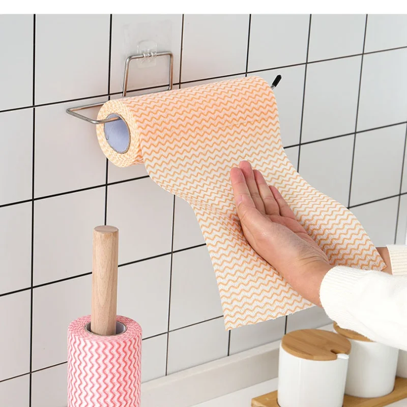 Customized Rolled Disposable Rag Multi-functional Dishwashing Cloth Household Kitchen Cleaning Cloth Non-woven Lazy Rag