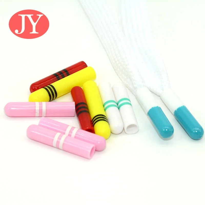 custom transfer shoelace hard plastic aglet tipping sport pants waist drawstring cord ends stopper ECO-friendly material