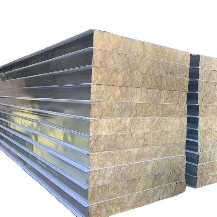 Sandwich Wall Panel Easy Installation Insulted rock wool Aluminum