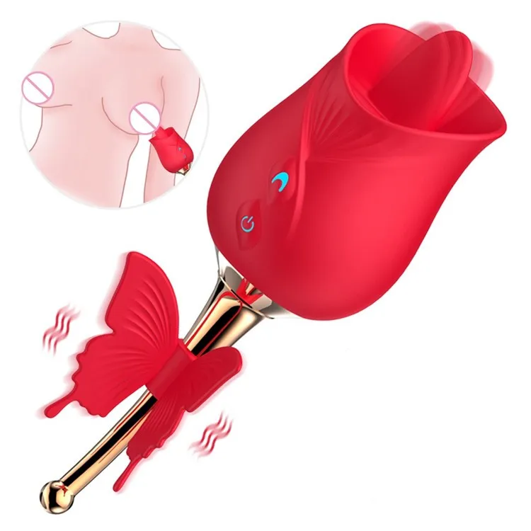 Other Sex Toys Nipple Clitoral Sucking Tongue Vibrator Sex Toy Adult Rose Vibrators In Sex Products Women