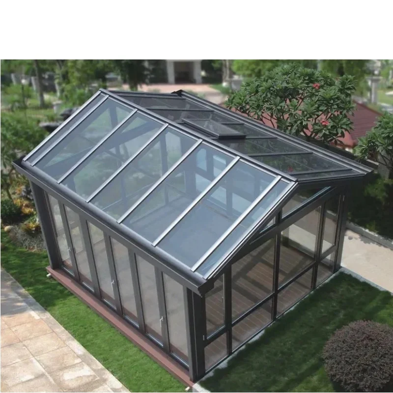 Modern French Design Small 4 Season Glass Room Winter Garden House Aluminum Sunroom With For Outdoor Backyard