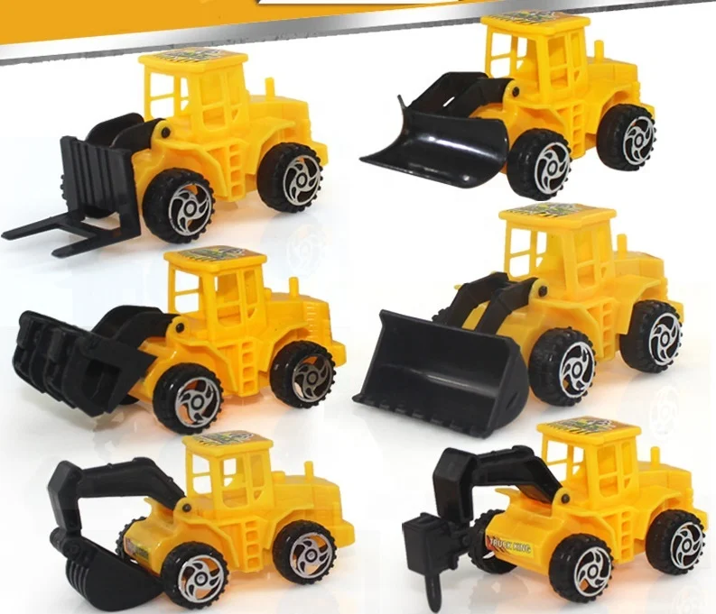 Hot Sale 6pcs/set Mini Plastic Engineering Car Model Tractor Toy Dump Truck Model Classic Toy Mini Vehicles For Boys Gift Orname