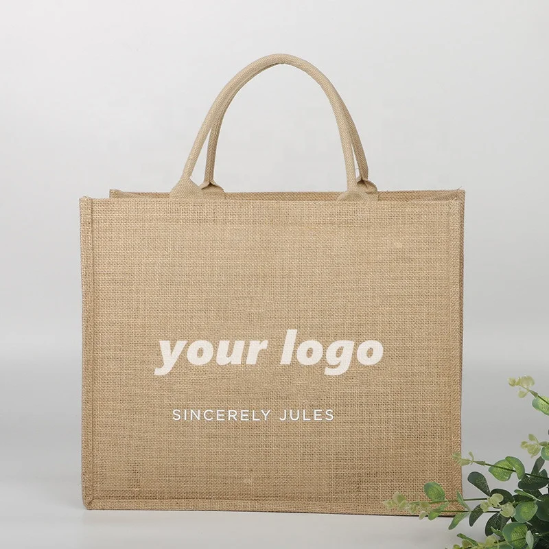 Wholesale Natural Linen Wedding Sacks Gunny Packaging Gift Shopping tote Burlap jute bag
