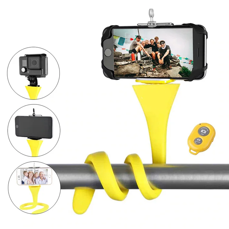 Multi function Flexible Bicycle Handlebar Selfie Stick Camera Phone Holder Tripod Mount