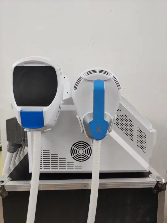 Professional 2 handle rf high frequency ems abdominal muscle stimulator portable high intensity hi-emt slim beauty machine