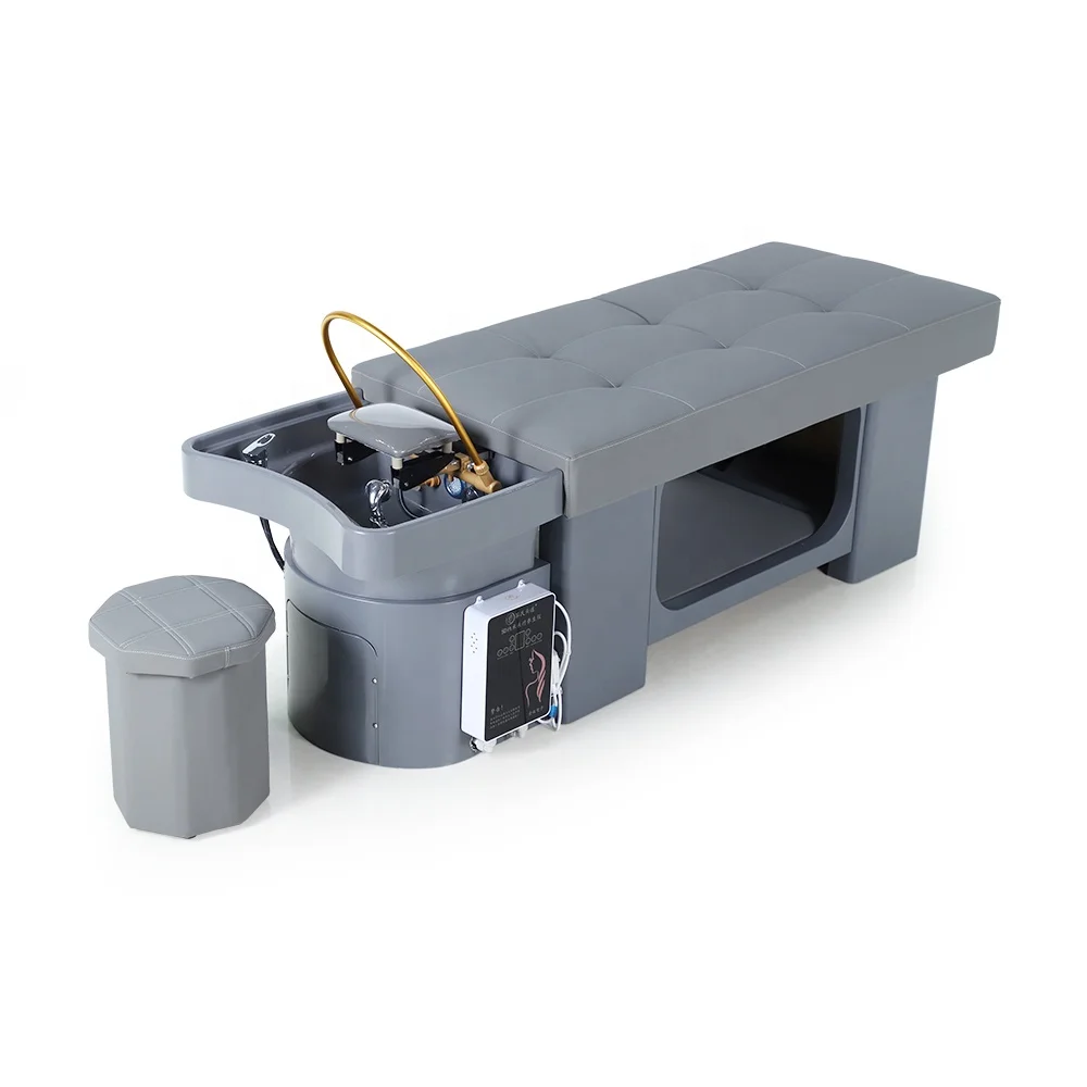 Modern Luxury Beauty Salon Hair Washing Head Therapy Spa Thai Nursing Electric Water Circulation Shampoo Bed with Tabk and Chair