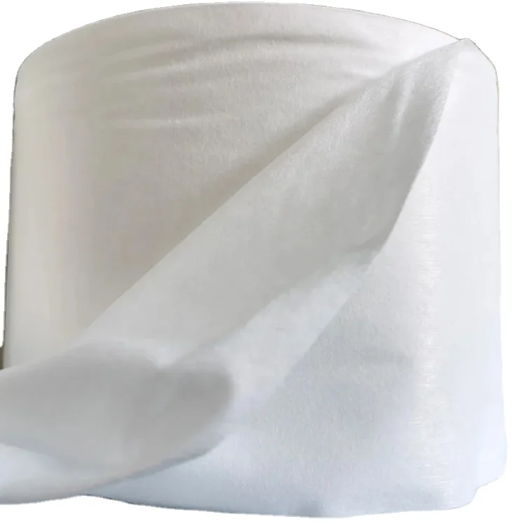 Manufacturer Of Non woven Fabric Wet Wipe Roll Raw Material Parallel Plain Embossed Spunlace Nonwoven Fabric For Wet Wipes Roll