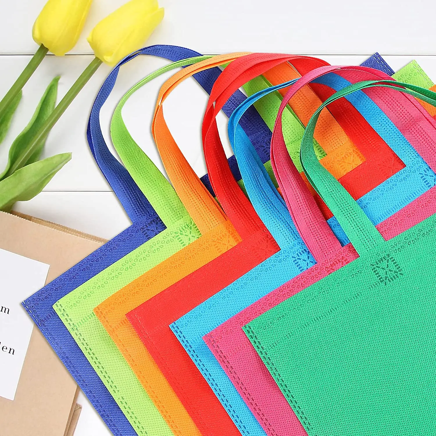 Eco Friendly Custom Logo Non Woven Ultrasonic Bags Wholesale Reusable Grocery Shopping Bag