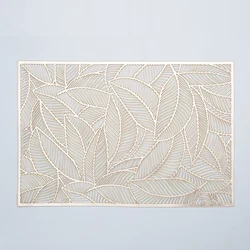 Оптовая продажа, роскошный золотистый коврик для стола с отверстиями под заказ, моющиеся коврики из ПВХ