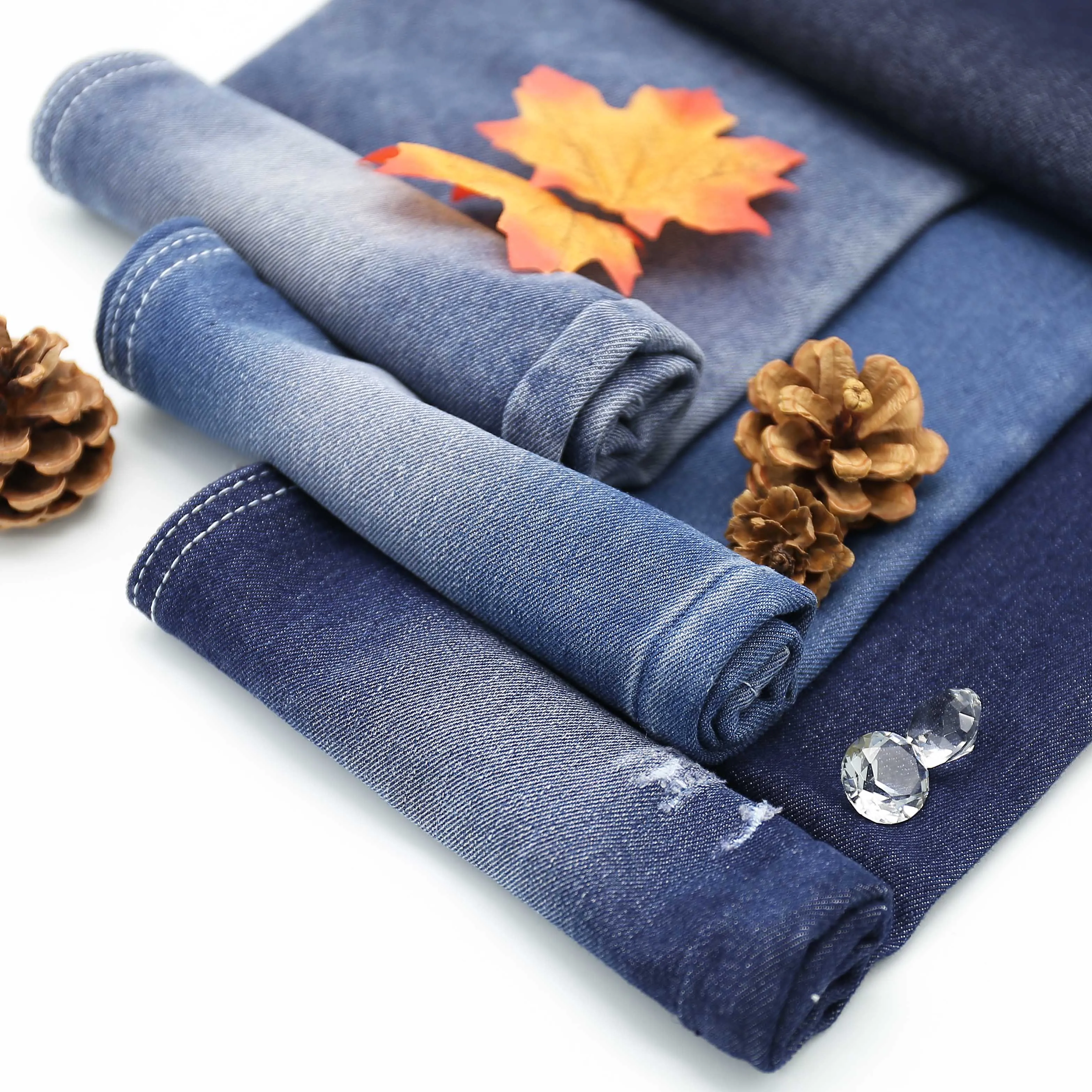 Zhonghui most popular organic italian pure cotton elastane dyed denim fabric prices
