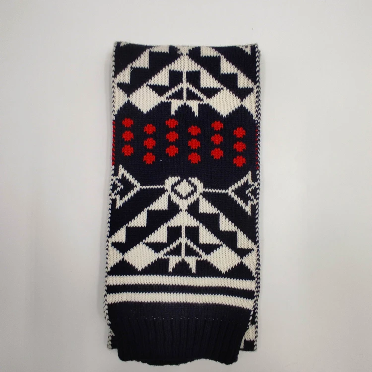 neckerchief yarn dyed winter jacquard neckerchief scout custom jacquard dot women winter hat and scarf set